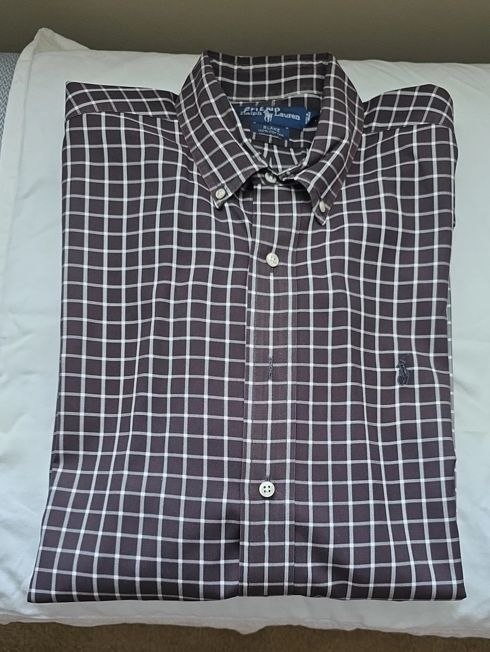 Polo by Ralph Lauren Black and White Windowpane Button-Down Shirt